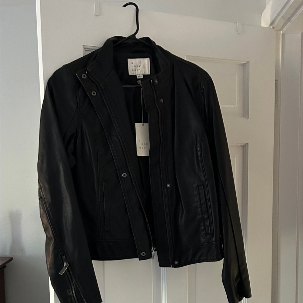 a new day Women's Black Leather Jacket